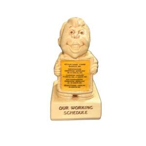 Vintage 1973 Paula "Our Working Schedule” Figurine W-330